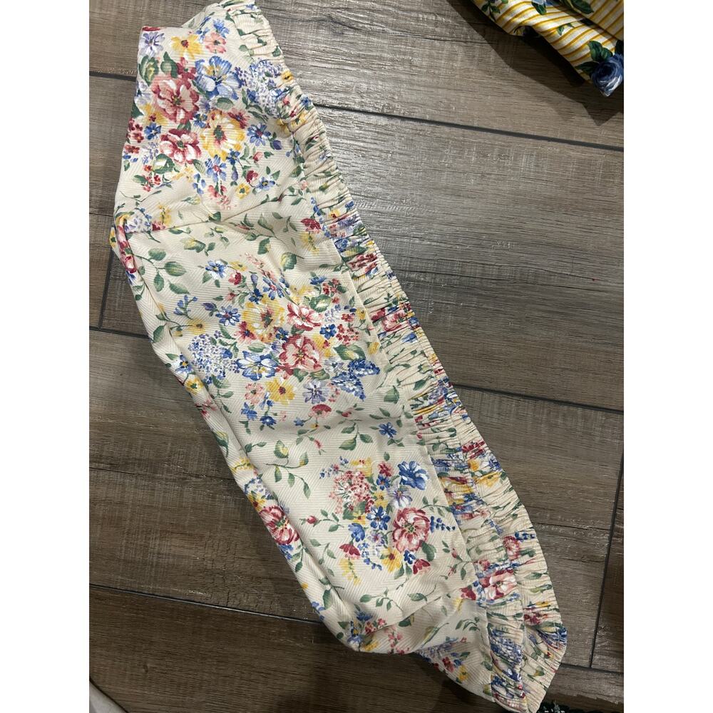 Longaberger TAPERED PAPER TRAY MEDIUM BIN Basket Liner SPRING FLORAL Fabric NEW